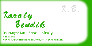 karoly bendik business card